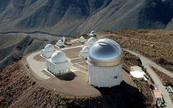 Aerial image of the CTIO in Chile, taken after the dome was silvered