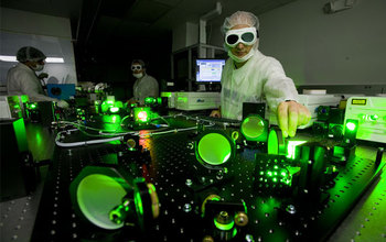 Scientists at work in the Diocles Extreme Light Laboratory