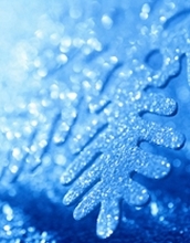 Detail of a landing snowflake
