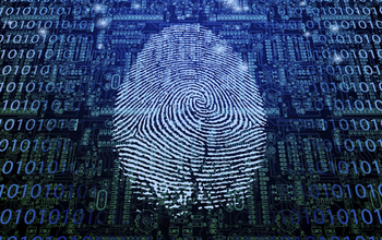 illustartion showing a fingerprint and computer circuits
