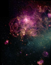 30 Doradus, the Tarantula Nebula, in the Large Magellanic Cloud