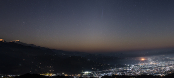 photo of Comet ISON over Pokhara City, Nepal