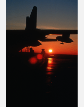 An NSF-owned C-130 aircraft rests on the tarmac at Churchill, Manitoba, Canada