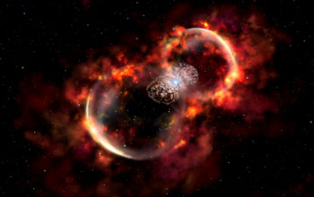 Artist's conception of the fast blast wave from the star Eta Carinae's 1843 eruption