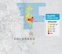 map showing the state of Colorado and the FRAPPE study area