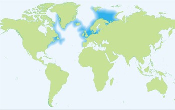 world map showing cod distribution