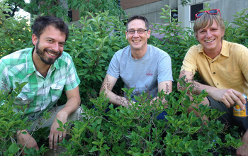 Scientists Stephen Good, David Noone and Gabriel Bowen among plants