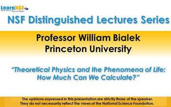 Intro slide with the text NSF Distinguished Lecture in Mathematical and Physical Sciences
