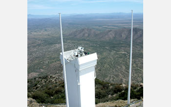 SOLIS facility atop it's observing tower on Kitt Peak National Observatory, Arizona