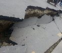 road cracked following the Nepal quake