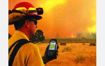 Firefighters use GPS technology to help combat wildfires in southern California