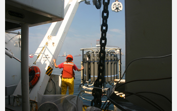 Deploying sensors and sampling devices a short distance from the Deepwater Horizon oil spill