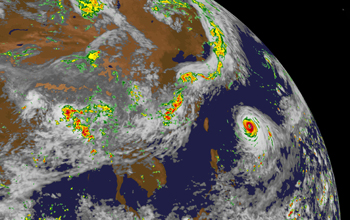 A snapshot from a global cloud-system-resolving model simulation, May 21-Aug. 31, 2009