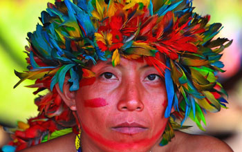 Yanomami indigenous person from rainforest of the Amazon