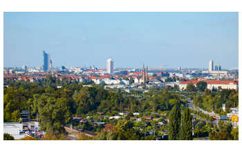 The skyline of Leipzig, Germany