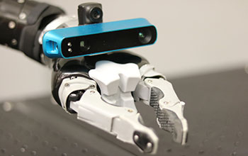 A camera attached to a robot's hand can rapidly create a 3D model of its environment