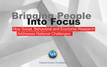 Cover of NSF brochure showing people and the headline bringing people into focus