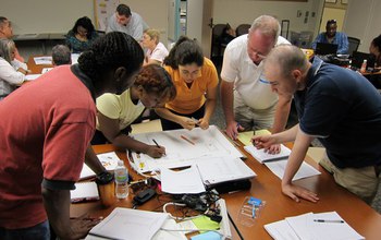 groups of teachers working at a table