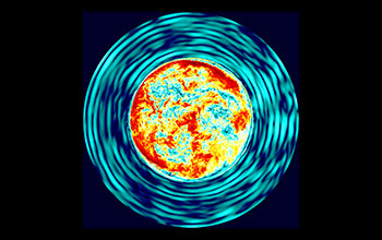 A visualization of a 25 solar mass star, captured from supercomputer’s simulation