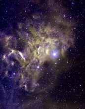The star AE Aurigae.  This spectacular image of the star AE Aurigae and its surrounding ...