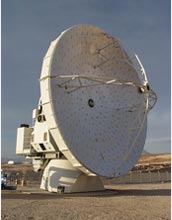 Photo of the first North American 12-meter antenna formally accepted by the ALMA Observatory.
