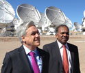 NSF Director Subra Suresh with Chile President Sebastian Pinera and ALMA telescope
