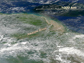 Photo showing the Amazon Rivers outflow into the Atlantic Ocean.