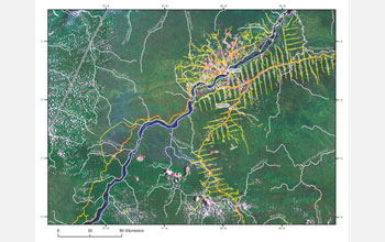 Map illustrating forest fragmentation.