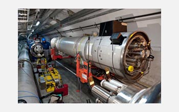 Photo of the 53rd and final replacement magnet for CERN's Large Hadron Collider (LHC).