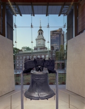 The Liberty Bell in the Liberty Bell Center.