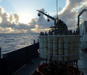 equipment on ship for retrieving samples of ocean water for shipboard