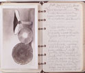Photo of field notes written by scientist Gertrude Burlingham during a collecting trip.