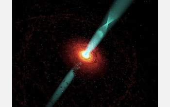 Artist's conception of the region near a supermassive black hole.