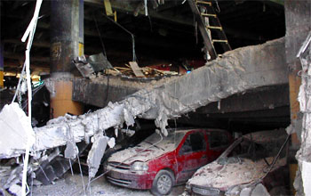 Remains of El Nogal social club in Bogotá, Columbia, following bombing.