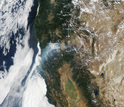 satellite image of California's coast and mountains