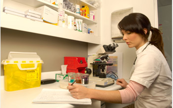 Photo of a woman in a lab.