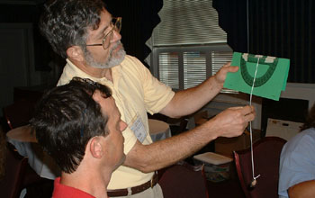 Demonstrating the use of clinometer to middle school mathematics teacher
