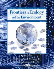 Current cover of Frontiers in Ecology and the Environment highlighting NSF research programs.