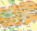 Map of London's Congestion Charging Zone.