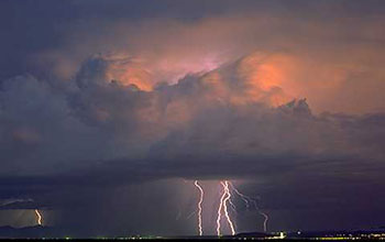 Lightning and clouds