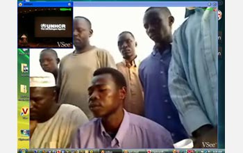 A screen capture from an earlier VSee session from the newly named Obama school in Chad.