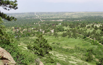 Photo of the green surroundings of Boulder, a city along Colorado's Front Range.