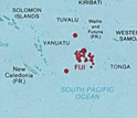 Map of Fiji islands.