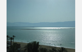 Photo of the view from the research site at Ein Bokek (southern Dead Sea), to the Jordanian side.