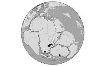 Global map showing South Africa, Zambia, Malawi, Tanzania, Antarctica
