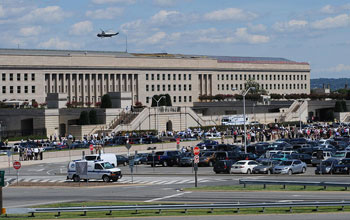Photo of the damaged Pentagon building from the August, 2011 earthquake.