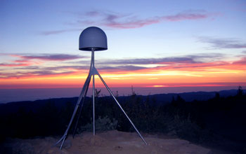 Part of GPS station cluster that monitors transform plate movement at Cahto Peak, Calif.