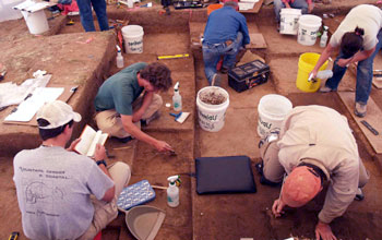 Excavations in progress, Barger Gulch, locality B, located in Middle Park, Colo.