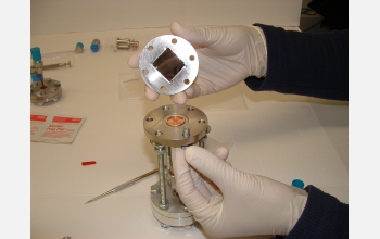 Researchers used the wafer test fixture to test the new porous-silicon diode.