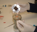 Researchers used the wafer test fixture to test the new porous-silicon diode.